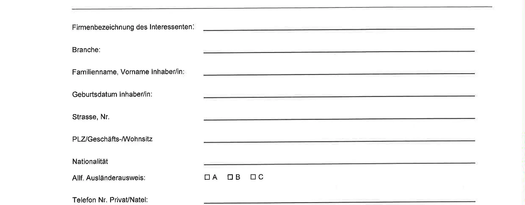 Anmeldeformular